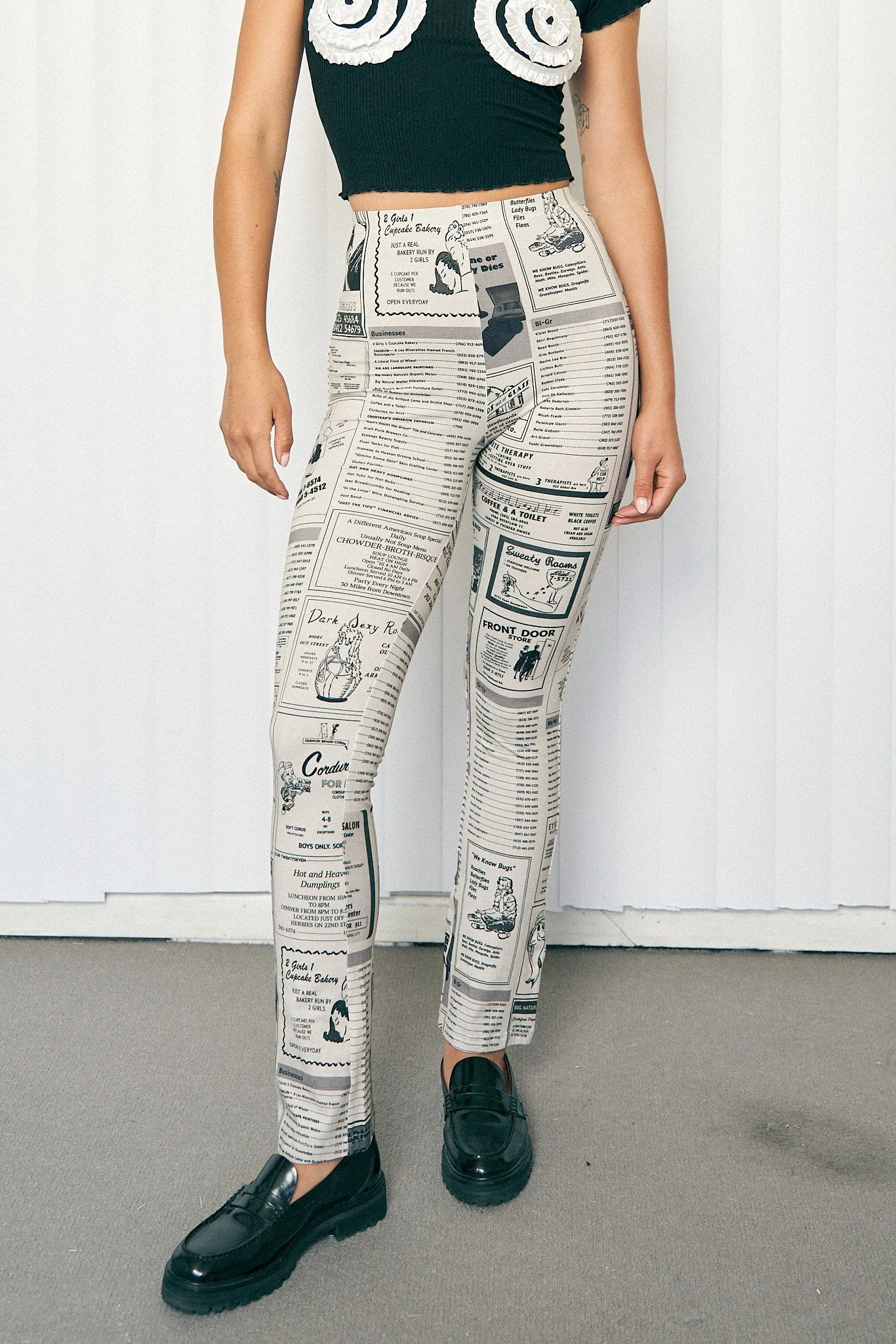 White Pages Cotton Spandex Pants