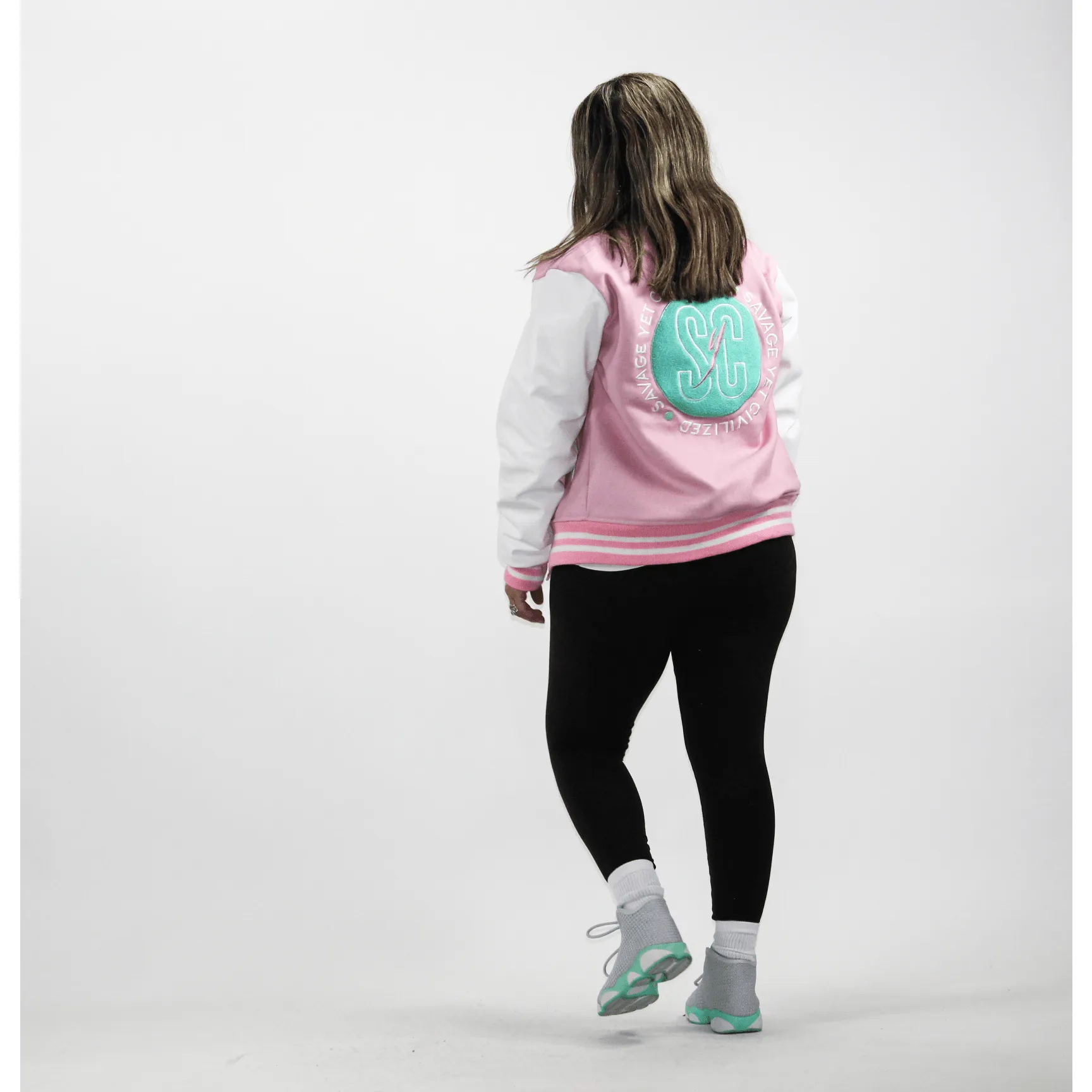 WOMEN VARISTY JACKET - "COTTON CANDY"