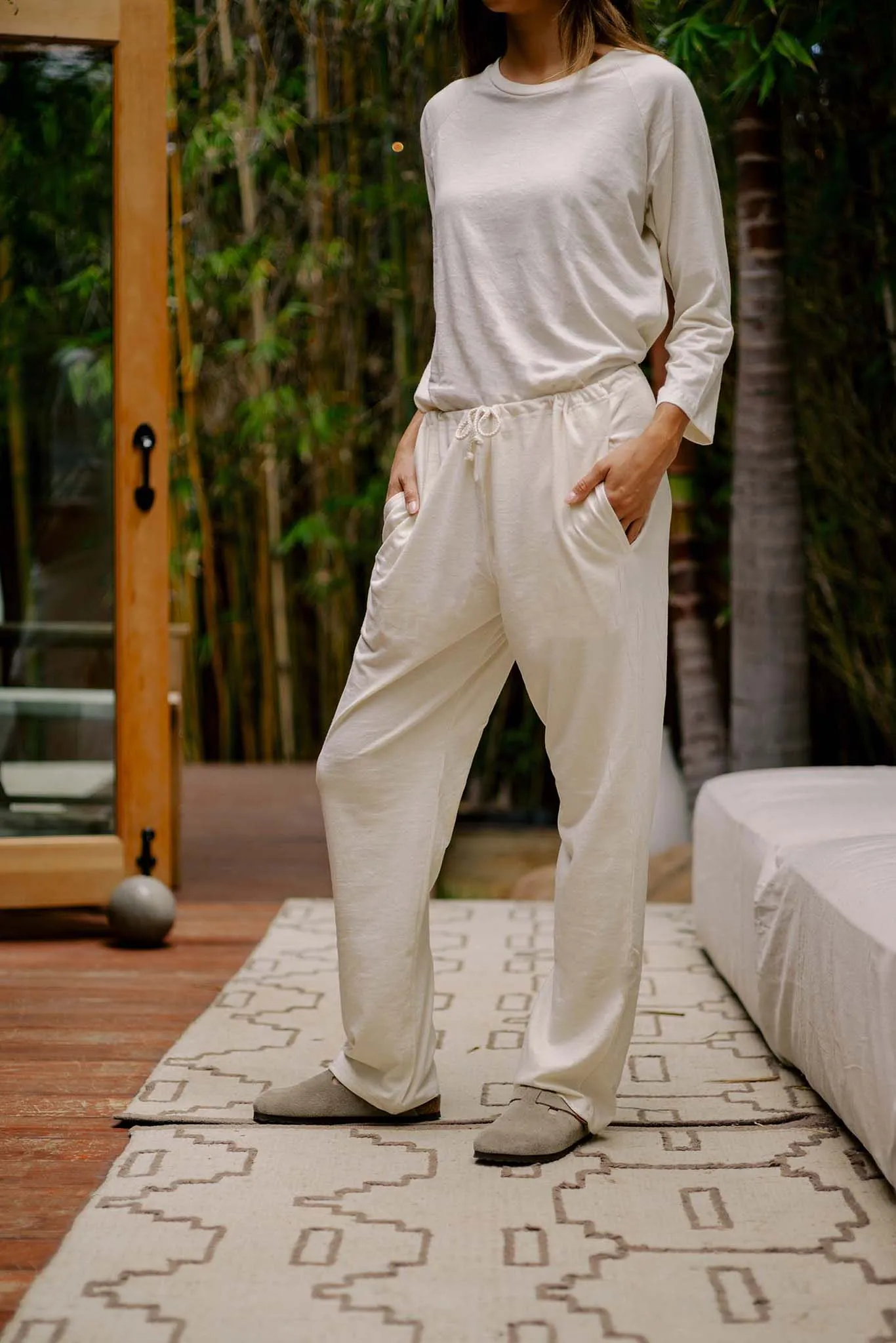 Women's Organic Lounge Pants in Natural